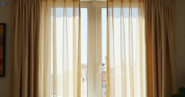 Dull dusty drapes in moores-pocket before professional cleaning